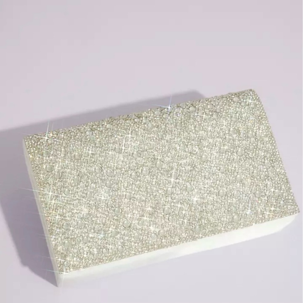 DB Studio Crystal-Embellished Satin Crossbody Clutch